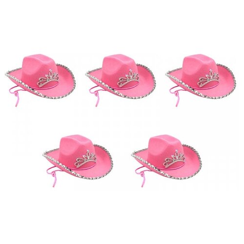 шляпа гламурная ковбойская розовая ковбой набор 2 шт Шляпа Гламурная Ковбойская Розовая Ковбой (Набор 5 шт.)