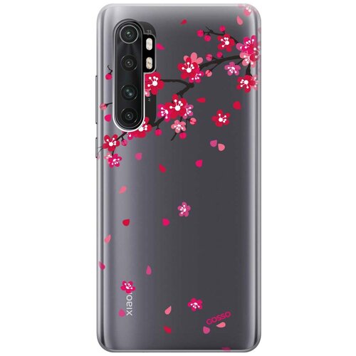 фото Ультратонкий силиконовый чехол-накладка clearview для xiaomi mi note 10 lite с 3d принтом "sakura" gosso