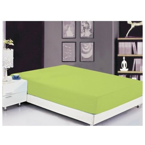 Простынь на резинке сатин однотонный PRC-R-21 180x200