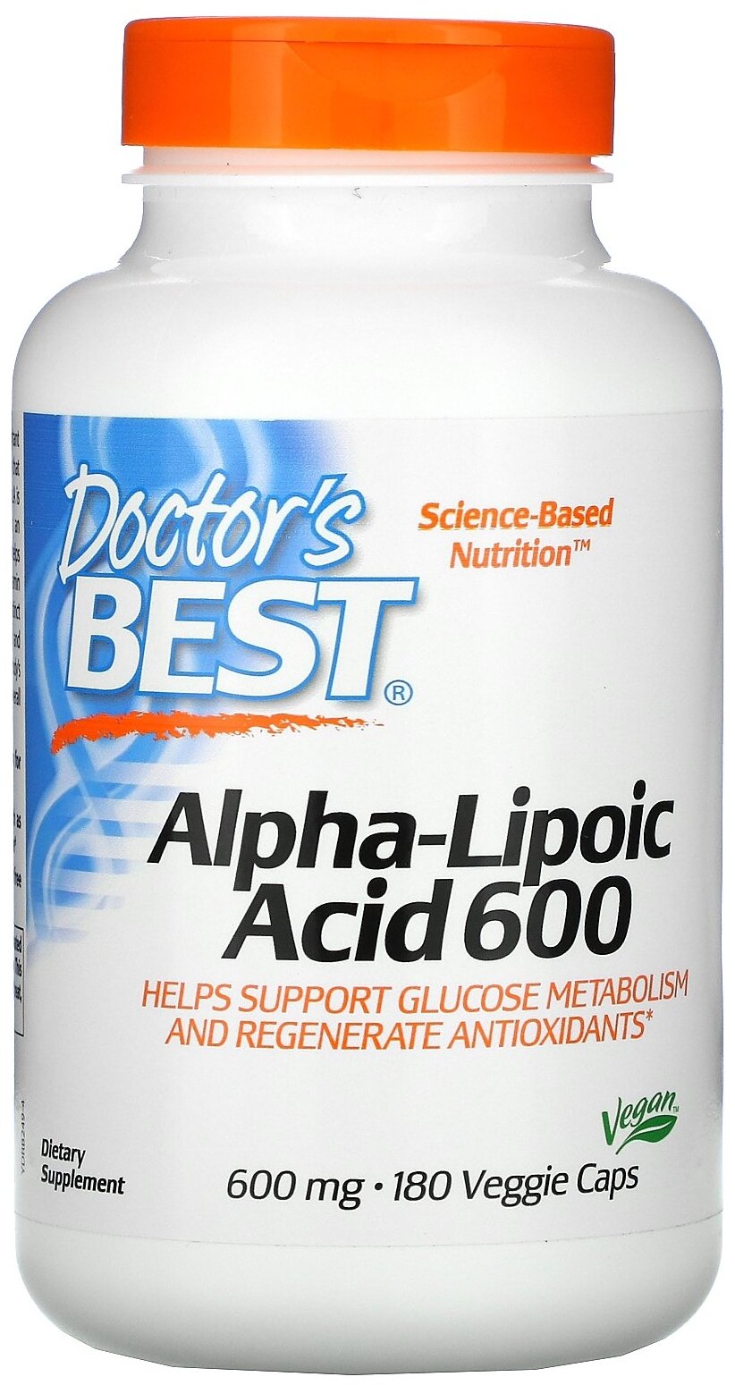 Капсулы Doctor's Best Alpha-Lipoic acid 600, 230 г, 180 шт.