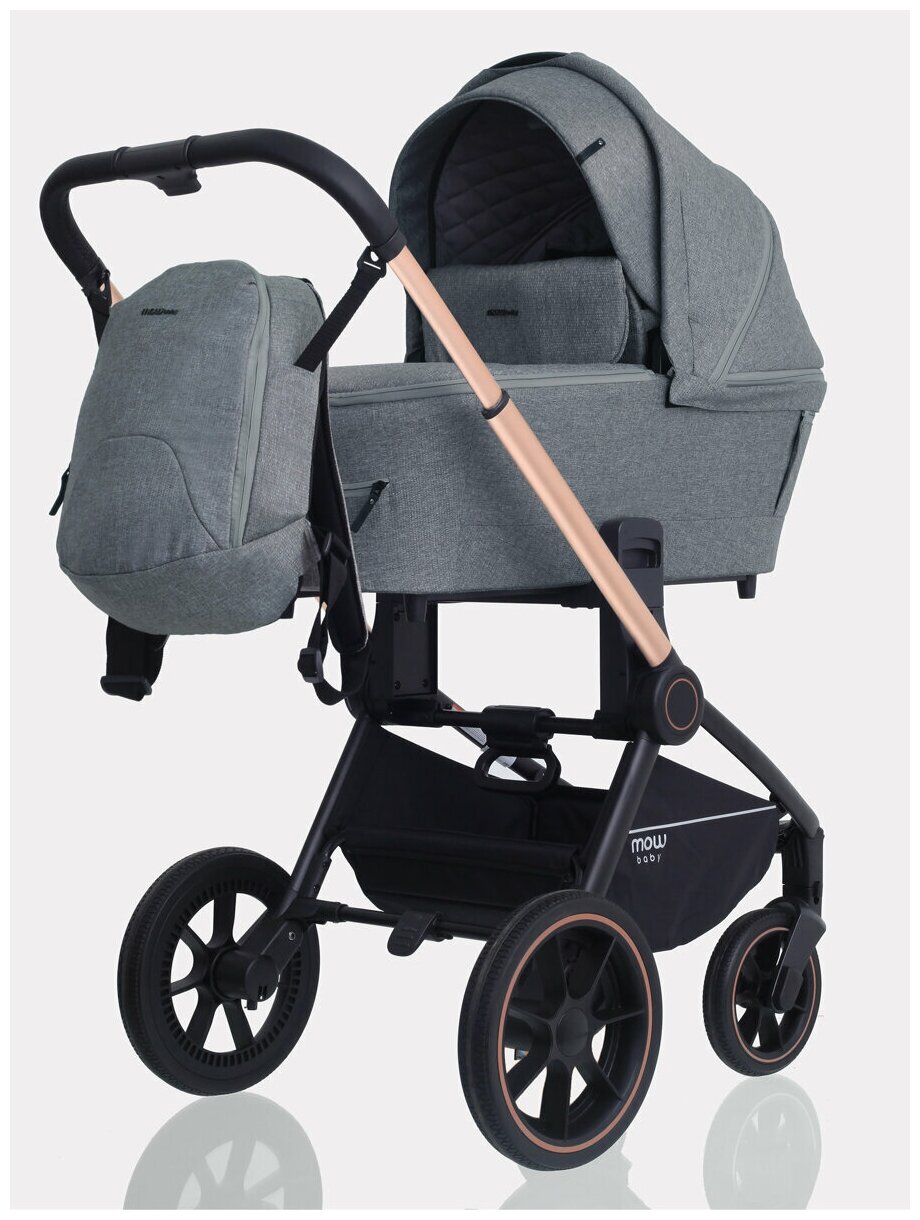 Коляска 2 в 1 MOW BABY Zoom Gold Grey