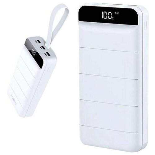 Внешний аккумулятор повербанк Maimi на 50000 mAh вход 3 USB Type-C micro быстрый заряд белый 280000₽