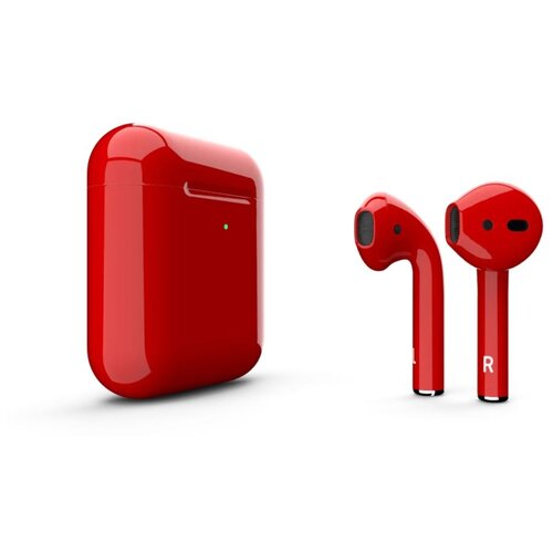 фото Беспроводные наушники apple airpods 2 color (беспроводная зарядка чехла), глянцевый красный