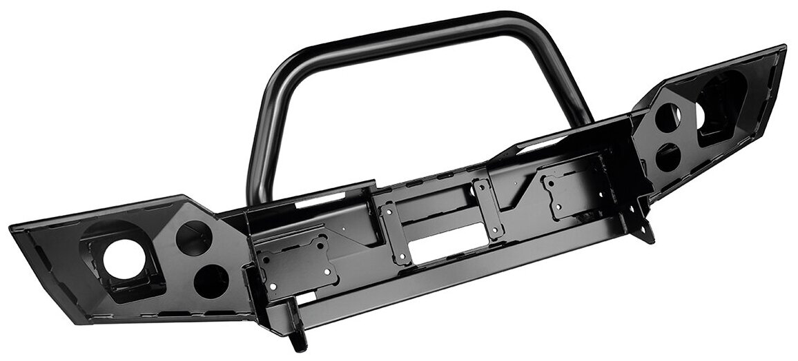 Бампер РИФ силовой передний Jeep Wrangler JK 2007-2018 с доп. фарами и центральной защитной дугой — фото 2