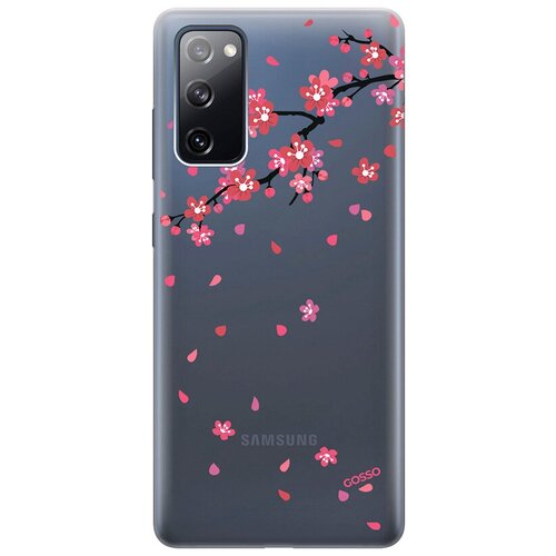 фото Ультратонкий силиконовый чехол-накладка clearview для samsung galaxy s20 fe с 3d принтом "sakura" gosso