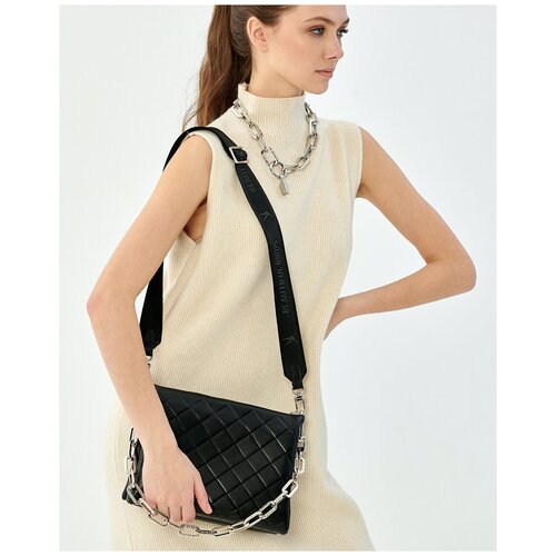 фото Сумка beautiful birds larus mini женская кожаная на плечо с широким ремнем и цепочкой из натуральной кожи