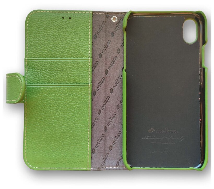 Кожаный чехол книжка Melkco для Apple iPhone Xr - Wallet Book Type, зеленый