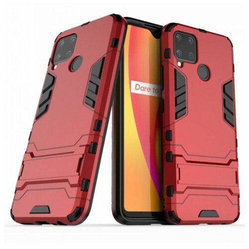 Brodef IRON Противоударный с подставкой чехол для Realme C15 красный brodef iron противоударный с подставкой чехол для realme c20 красный