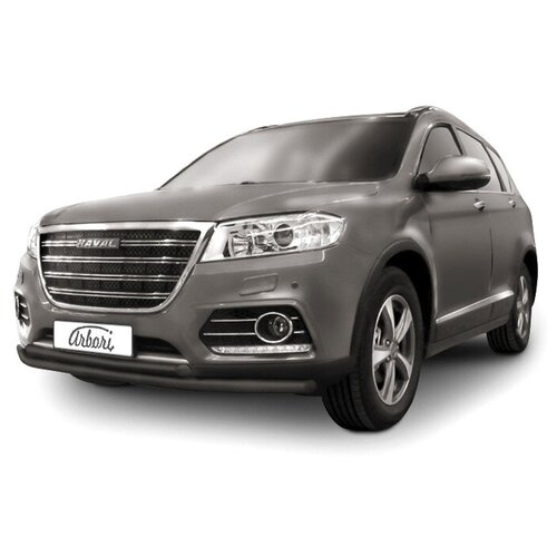 Afzdahavh602b Защита переднего бампера d57+d42 двойная Arbori черн. для Haval H6 2014-нв / Хавал Н6