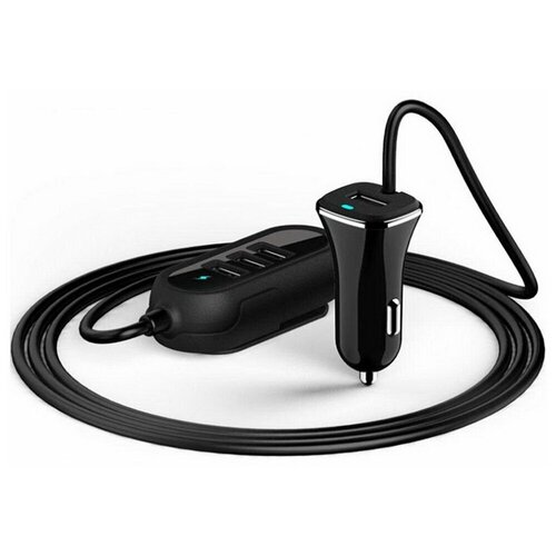 Автомобильное зарядное устройство с удлинителем CH-U3-4 (4 USB (2,4А+3,4А), кабель 1,8м) WIIIX