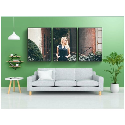 фото Набор модулных постеров для интерьера "женщина, женский пол, блондинка" 60x90 см. в тубусе, без рамки lotsprints