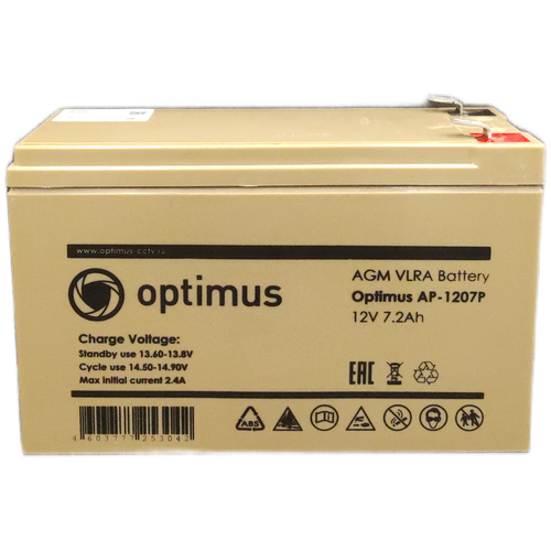 Аккумуляторная батарея Optimus AP-1207P 12В 7,2а/ч