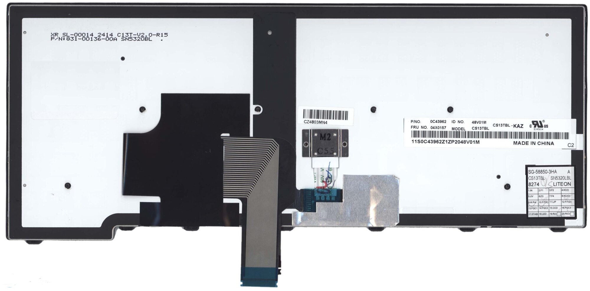 Клавиатура keyboard 0C02253 для ноутбука Lenovo ThinkPad T440 T440P T440S T450 T450s T431s E431 T460 L440 L450 L460 черная с подсветкой