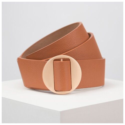 фото Ремень женский, матовый, пряжка золото, пластик, без прокола, цвет рыжий mikimarket
