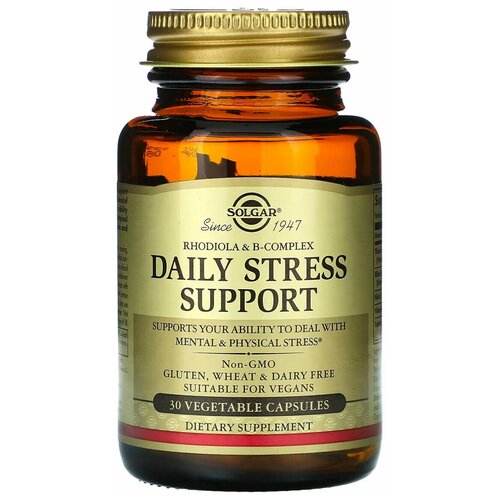 Купить Капсулы Дневной стресс-контроль ( Daily Stress Support VegetaЫe Capsules ) (капсулы массой 924 мг+10%) 30шт., SOLGAR