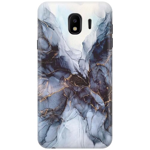 фото Gosso ультратонкий силиконовый чехол-накладка для samsung galaxy j4 (2018) с принтом "черно-белый мрамор"