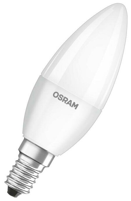 LEDVANCE OSRAM Лампа светодиодная LED STAR CLASSIC B 60 6.5W/840 6.5Вт свеча 4000К нейтр. бел. E14 550лм 220-240В матов. пласт. OSRAM 4058075134140 (упаковка 5 шт)