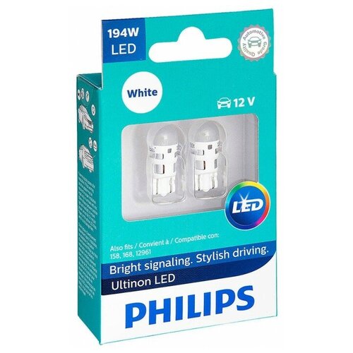 фото Светодиодные лампы philips ultinon led w5w (t10) 6000k