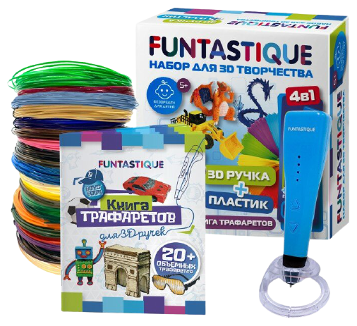 Трафарет Funtastique Cleo + PLA-пластик 15 цветов + трафареты + подставка