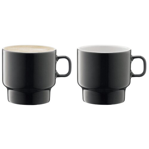 фото Набор из 2 чашек lsa international для флэт- уайт кофе utility 280 мл серый
