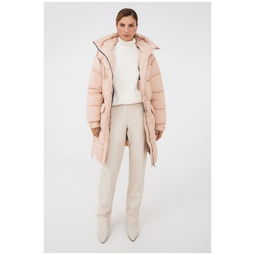 Стеганая куртка с поясом TOPTOP TTS.042.11031.300 Розовый 42-44