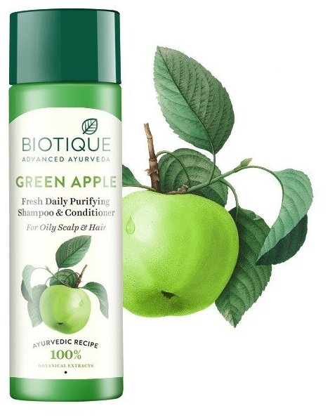 Шампунь кондиционер для жирных волос БИО зеленое яблоко (BIO GREEN APPLE ) 190 мл