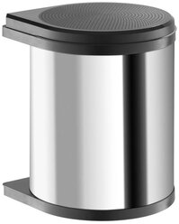 Ведро Hailo Mono 3515, 15 л stainless steel/black