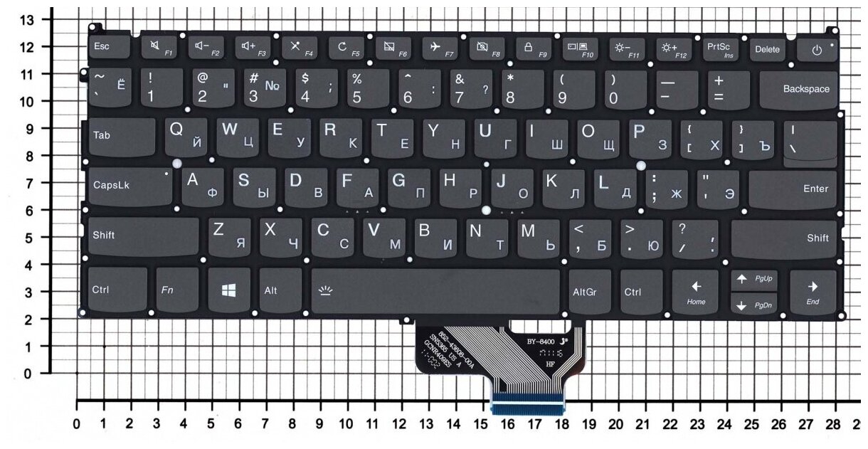 Клавиатура для ноутбука Lenovo SN5365BL Русская черная с подсветкой