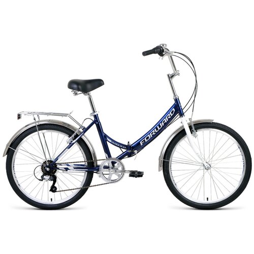 фото Велосипед forward valencia 24 2.0 (24" 6 ск. рост 16" скл 2020-2021, темно- синий/серый, rbkw1yf46004