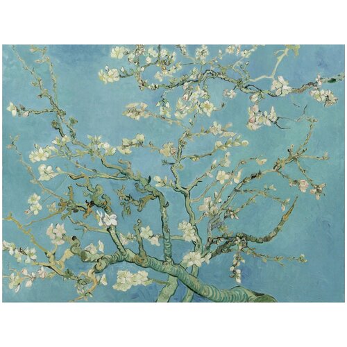 Репродукция на холсте Цветущие ветки миндаля (Almond Blossom) Ван Гог Винсент 38см. x 30см.