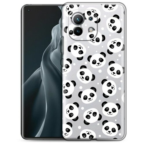 фото Полупрозрачный дизайнерский силиконовый чехол для xiaomi mi 11 панды 100gadgets