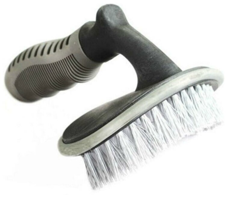 Щетка с ручкой для чистки резины (черн/бел/сер) Tire brush