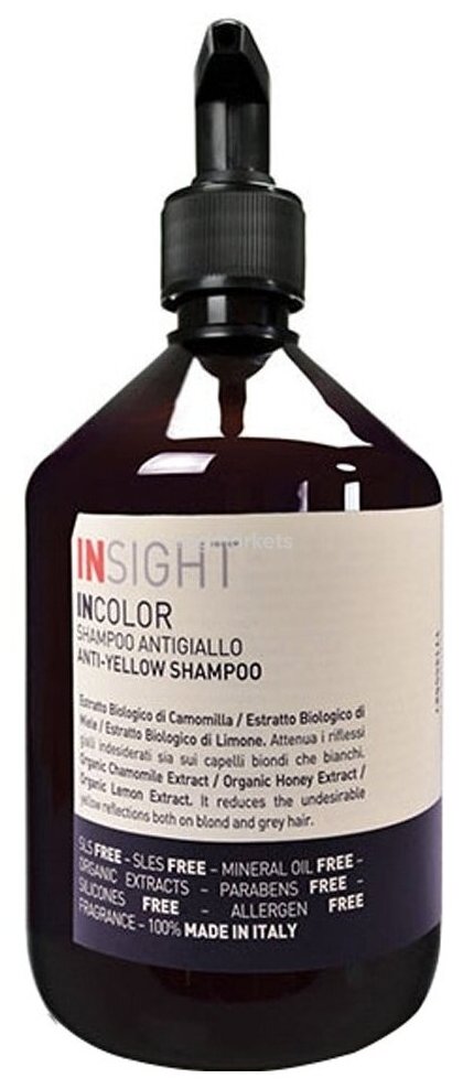 INSIGHT Шампунь для нейтрализации желтого оттенка волос / ANTI-YELLOW 400 мл - фото №3