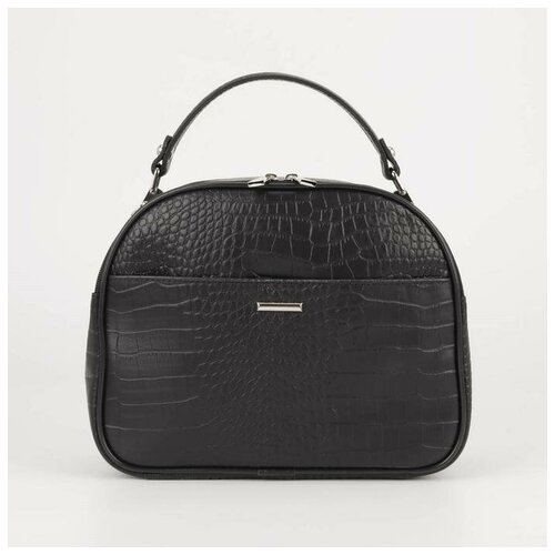 Саквояж, 2 отдела на молниях, 2 наружных кармана, регулируемый ремень, цвет чёрный