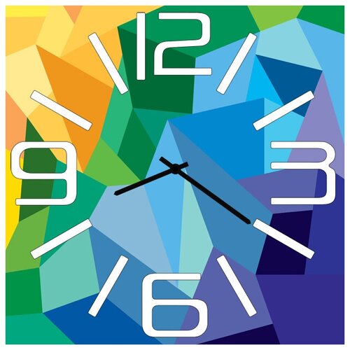 фото Svs настенные часы svs 4001785 абстракция цветных кристаллов