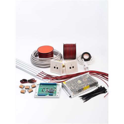 Комплект подсветки лестницы на 18 ступеней (L-800 мм) с датчиками движения (цвет - бежевый), тип свечения - холодный белый (6000К)