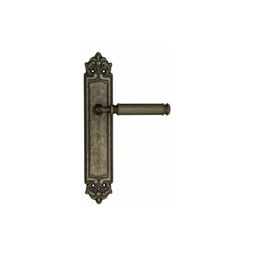 Дверная ручка Venezia MOSCA на планке PL96 античное серебро