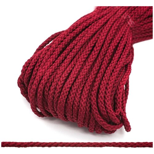 С831 Шнур отделочный плетеный, 4 мм*30 м (бордо)