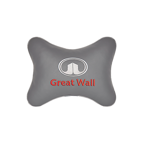 фото Подушка на подголовник экокожа l. grey с логотипом автомобиля great wall vital technologies