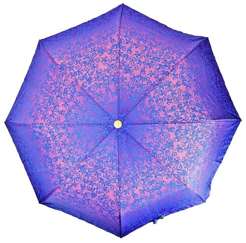 Зонт полуавтомат, 3 сложения, купол 100 см., 8 спиц, для женщин, фиолетовый