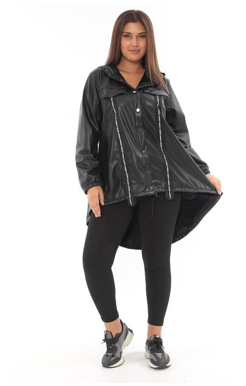 Кожаный пиджак оверсайз munna WOMAN COLLECTION цвет черный