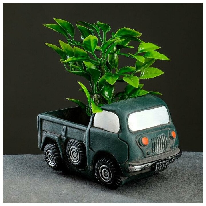 фото Кашпо фигурное "Грузовик" зеленое 13,5*8*7см 5538096
