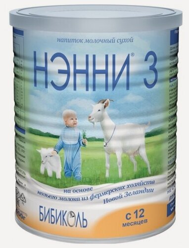 Изображение товара Молочная смесь Бибиколь нэнни 3 на основе козьего молока с 12 мес 400 г