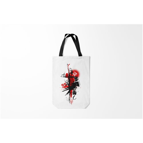 фото Сумка-шоппер / 31х42 см / популярные иллюстрации / татуировки треш полька будда burnettie