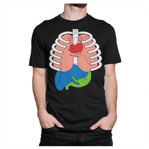 фото Футболка dream shirts анатомия обнимашек размер xs, черный