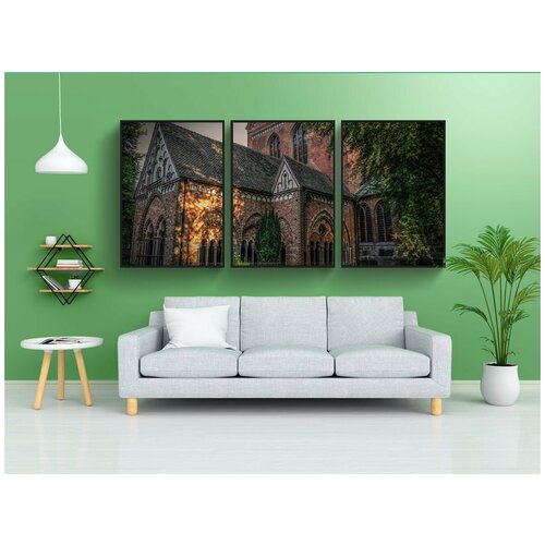 фото Набор модулных постеров для интерьера "церковь, строительство, архитектура" 60x90 см. в тубусе, без рамки lotsprints