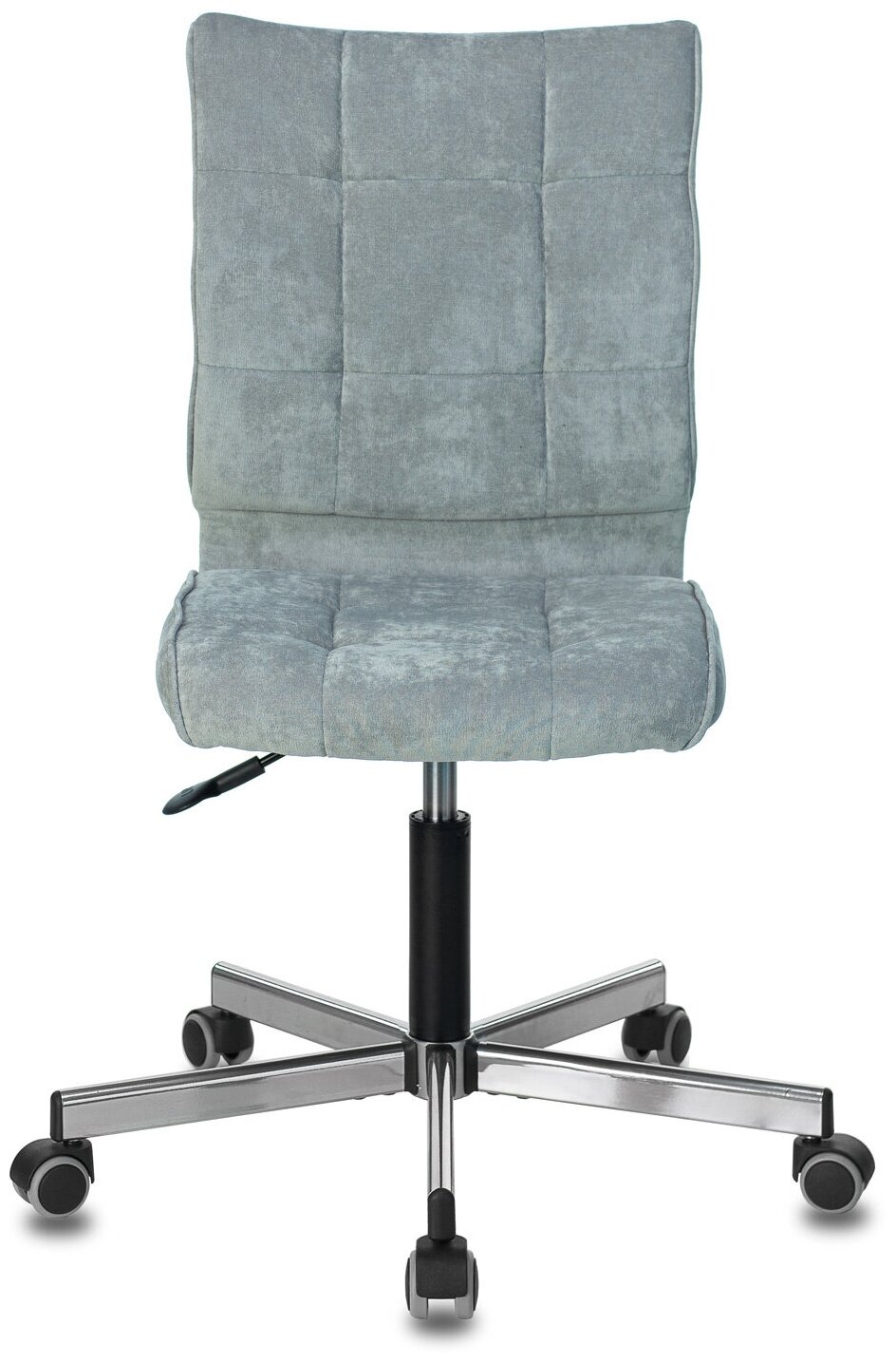 Офисное кресло без подлокотников Бюрократ CH-330M из экокожи серого цвета стул компьютерный