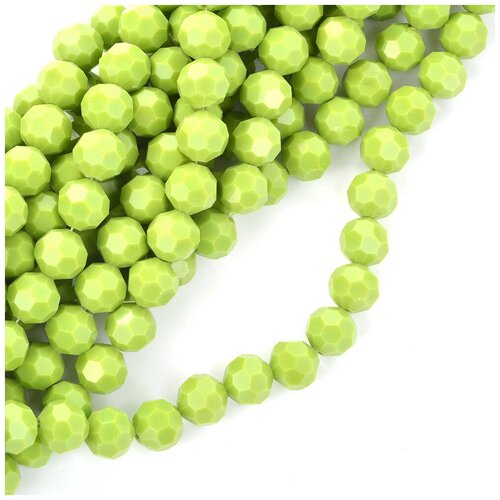 Бусины граненые Рондель (стекло) на нитях арт.TBY-R-2 12мм цв.43 зеленый уп.1х50 бусин