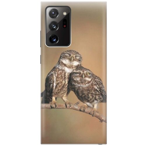 фото Ультратонкий силиконовый чехол-накладка для samsung galaxy note 20 ultra с принтом "пара совушек" gosso