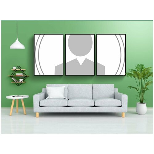 фото Набор модулных постеров для интерьера "символ, профиль, человек" 60x90 см. в тубусе, без рамки lotsprints